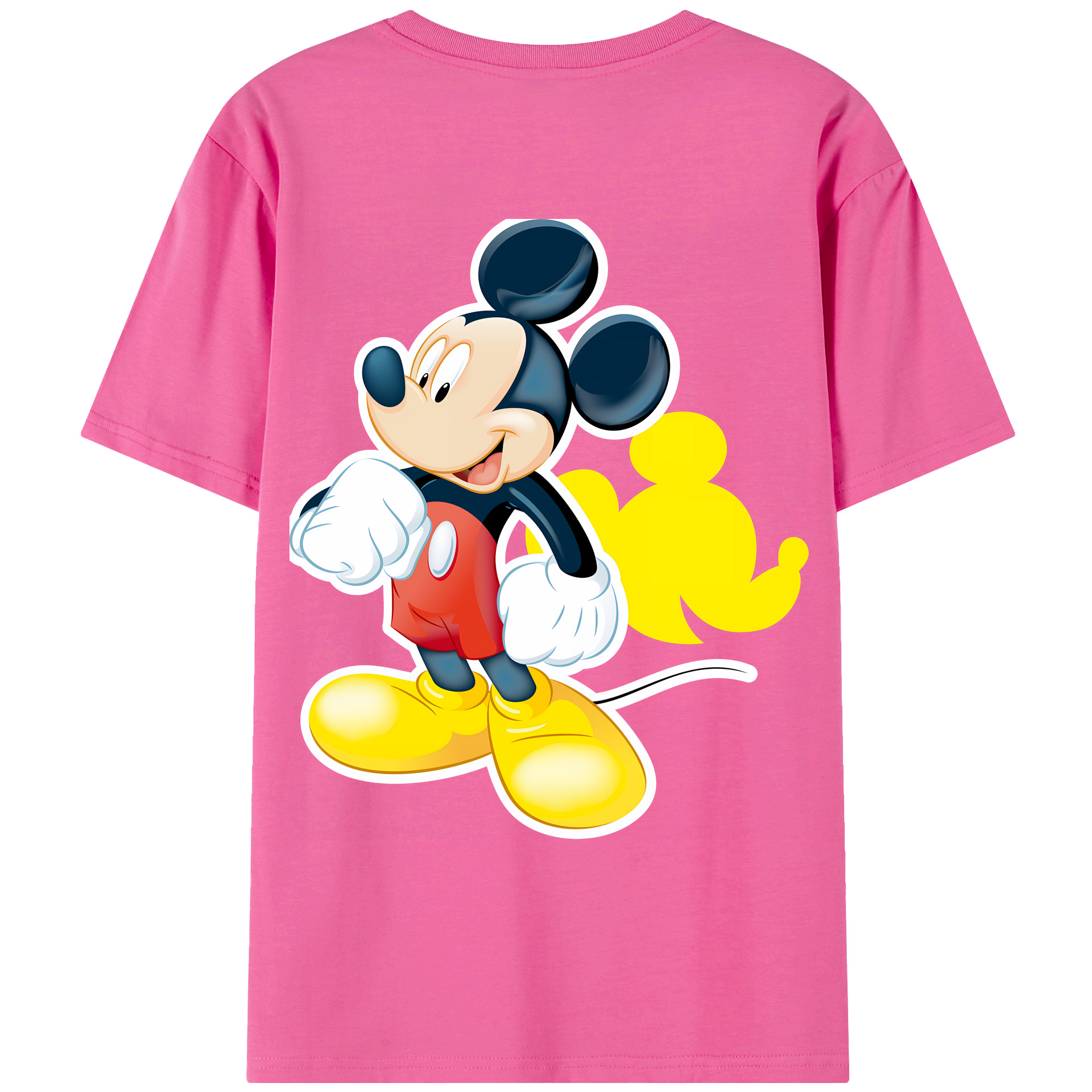 ミッキーマウス Mickey Mouse レディース半袖Tシャツ(バックプリント)